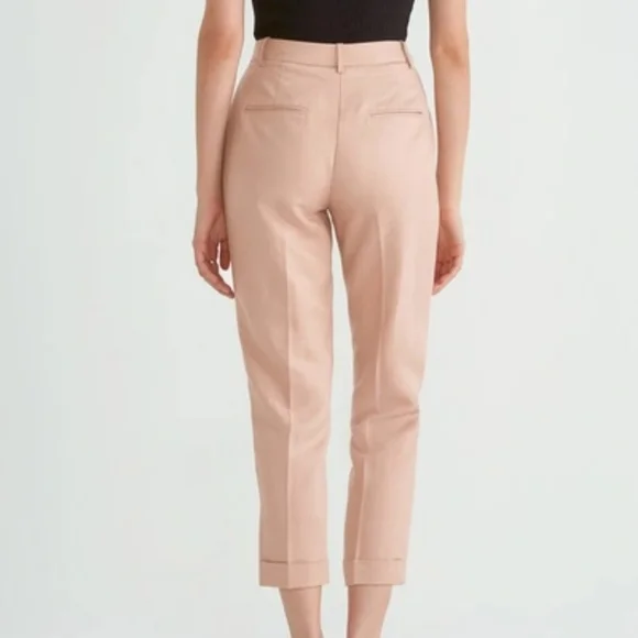 FRANK & OAK Big Cuff Linen Light Peach Trouser Pants Size 6 - Picture 2 of 13